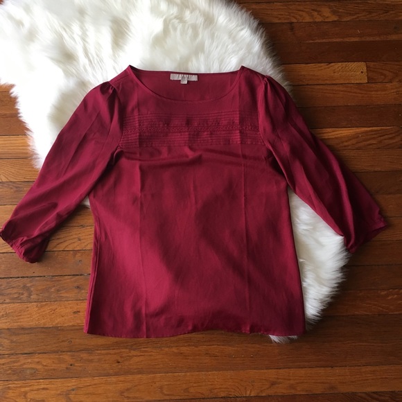 LOFT Tops - Ann Taylor Loft 3/4 Sleeve Red Top